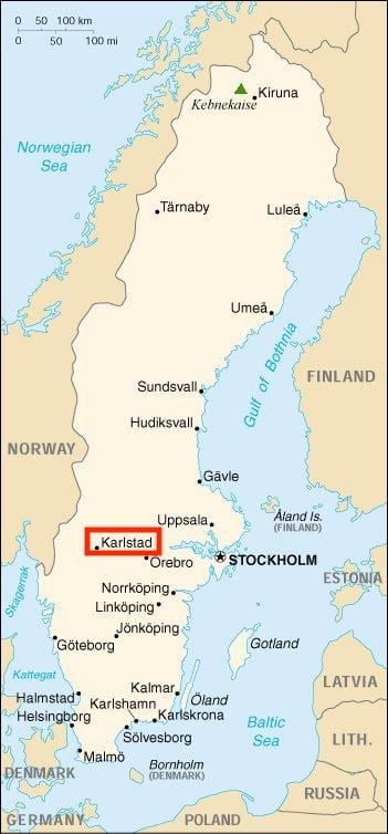 mappa di Karlstad (Svezia