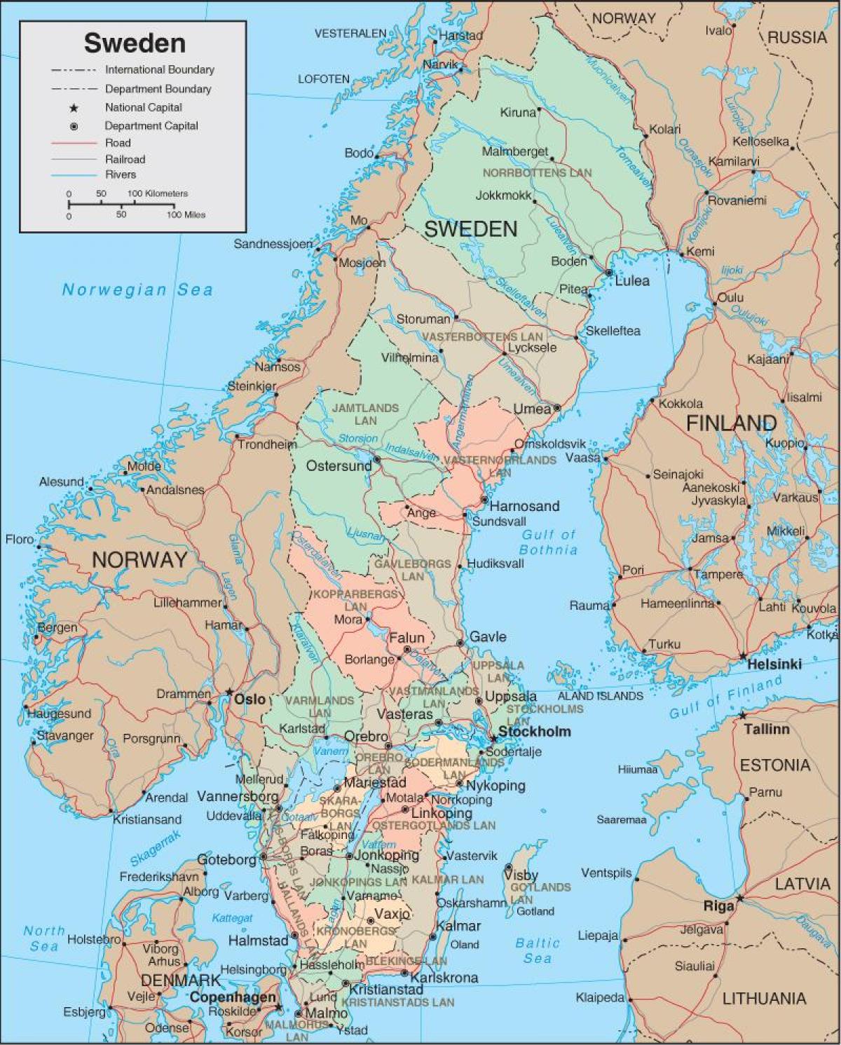 Svezia Cartina Svezia Carta Geografica