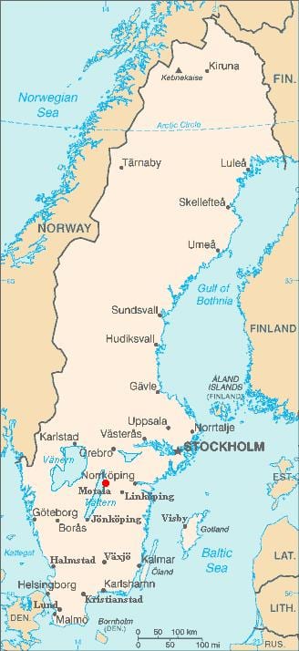 mappa di Motala, Svezia