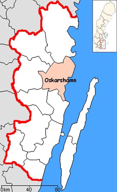 mappa di Oskarshamn, Svezia