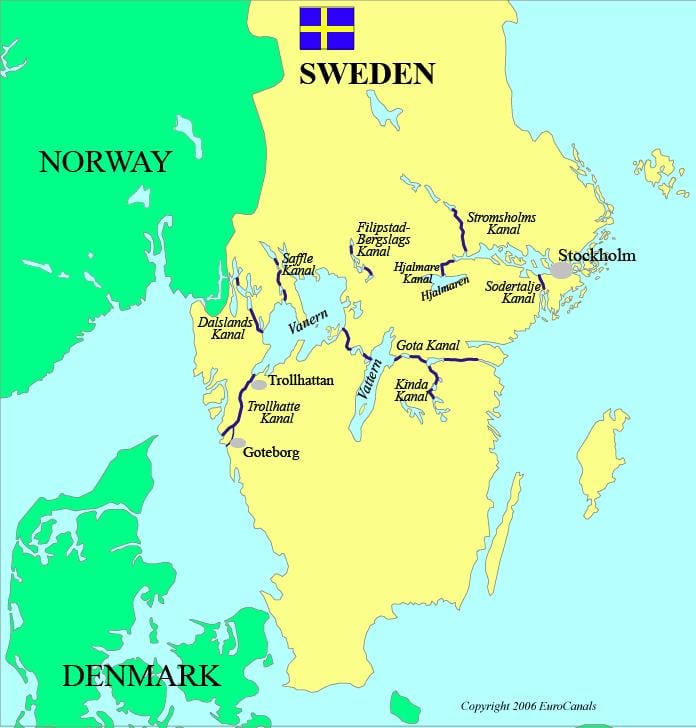 mappa di svedese canali