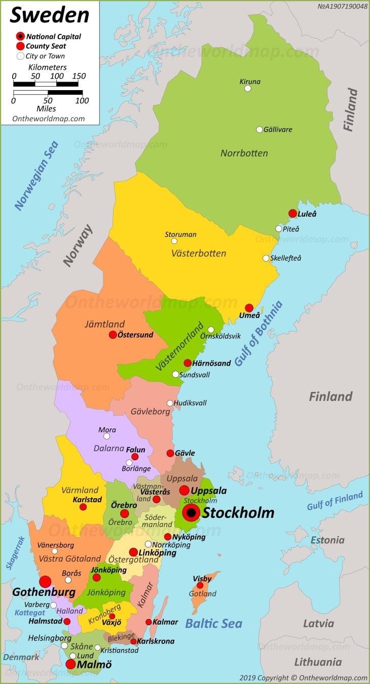 capitale della Svezia mappa