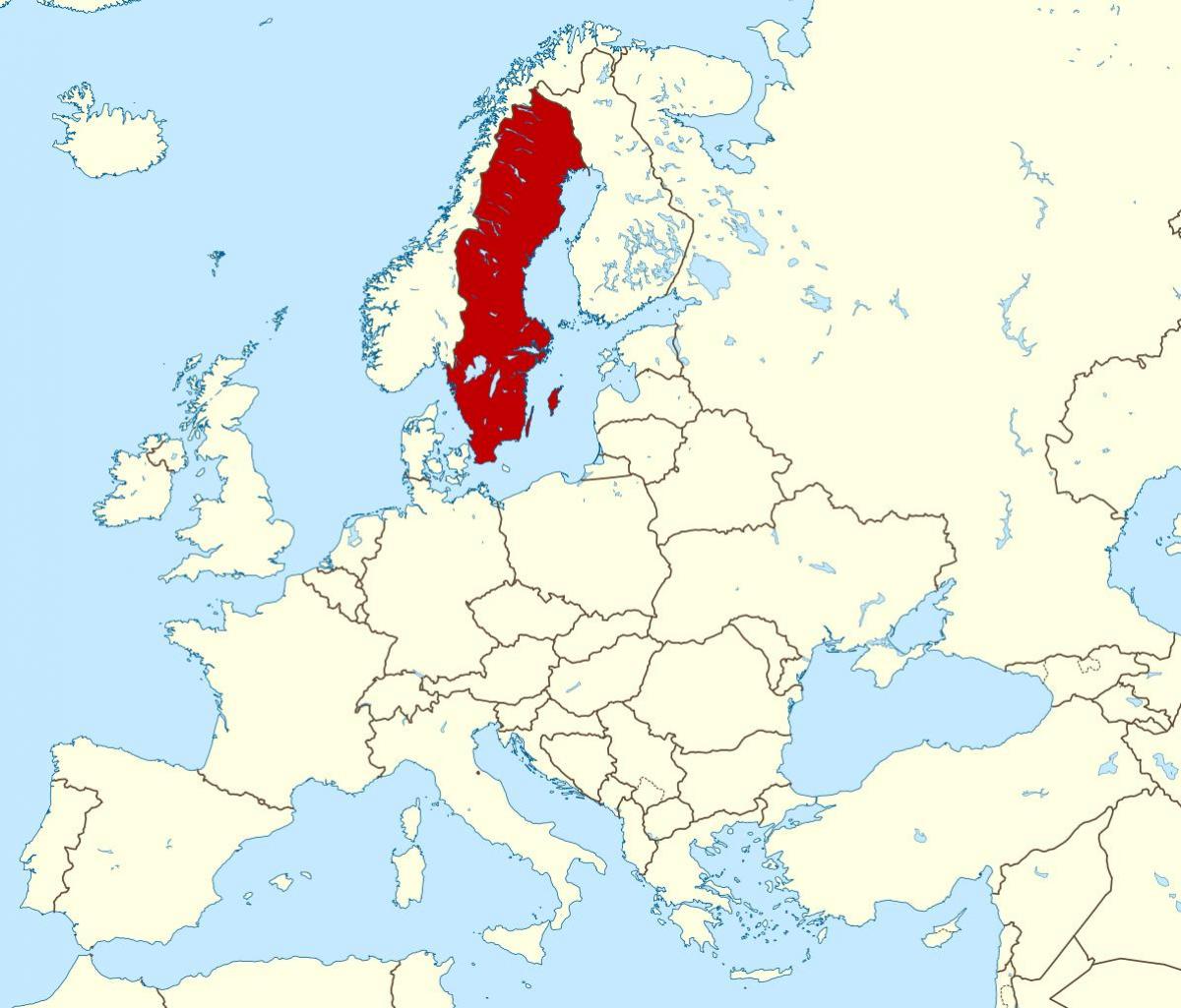 Svezia mappa dell'Europa - Cartina di Svezia in Europa ...