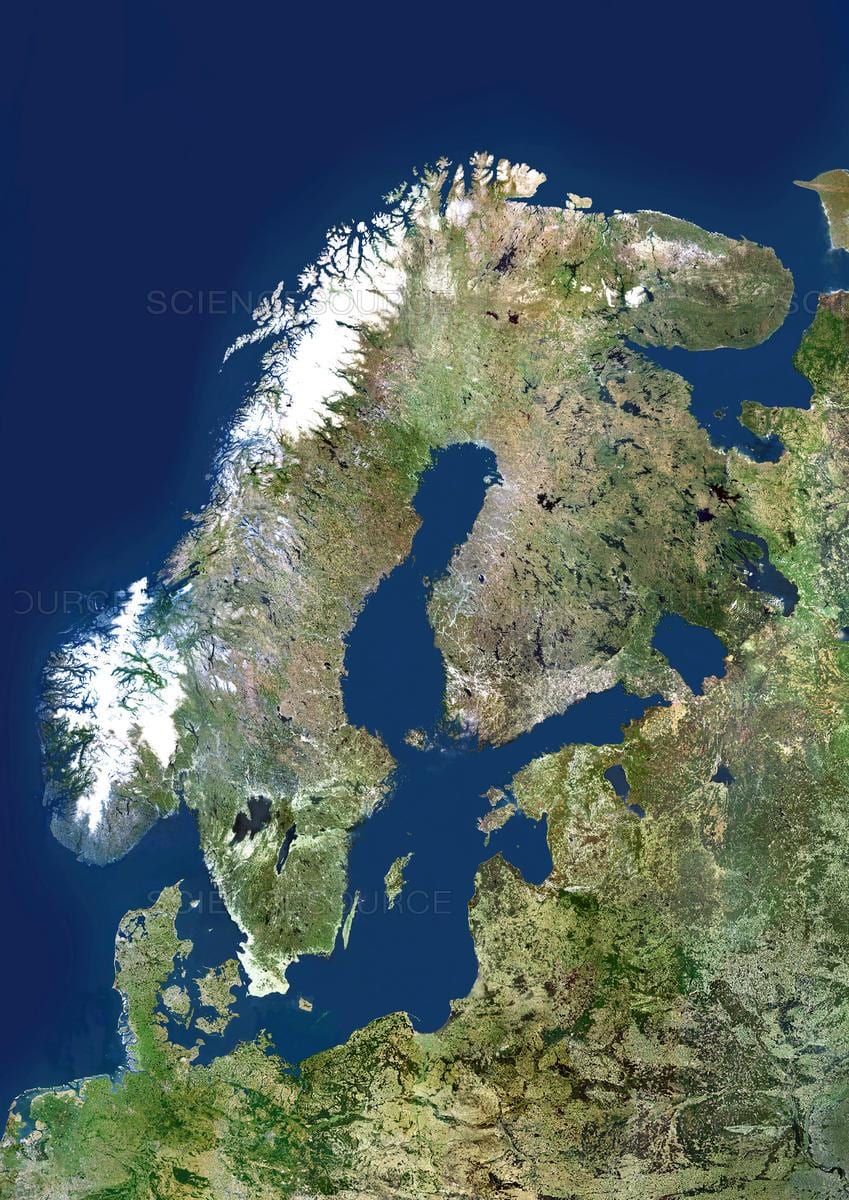 mappa di Svezia satellitare
