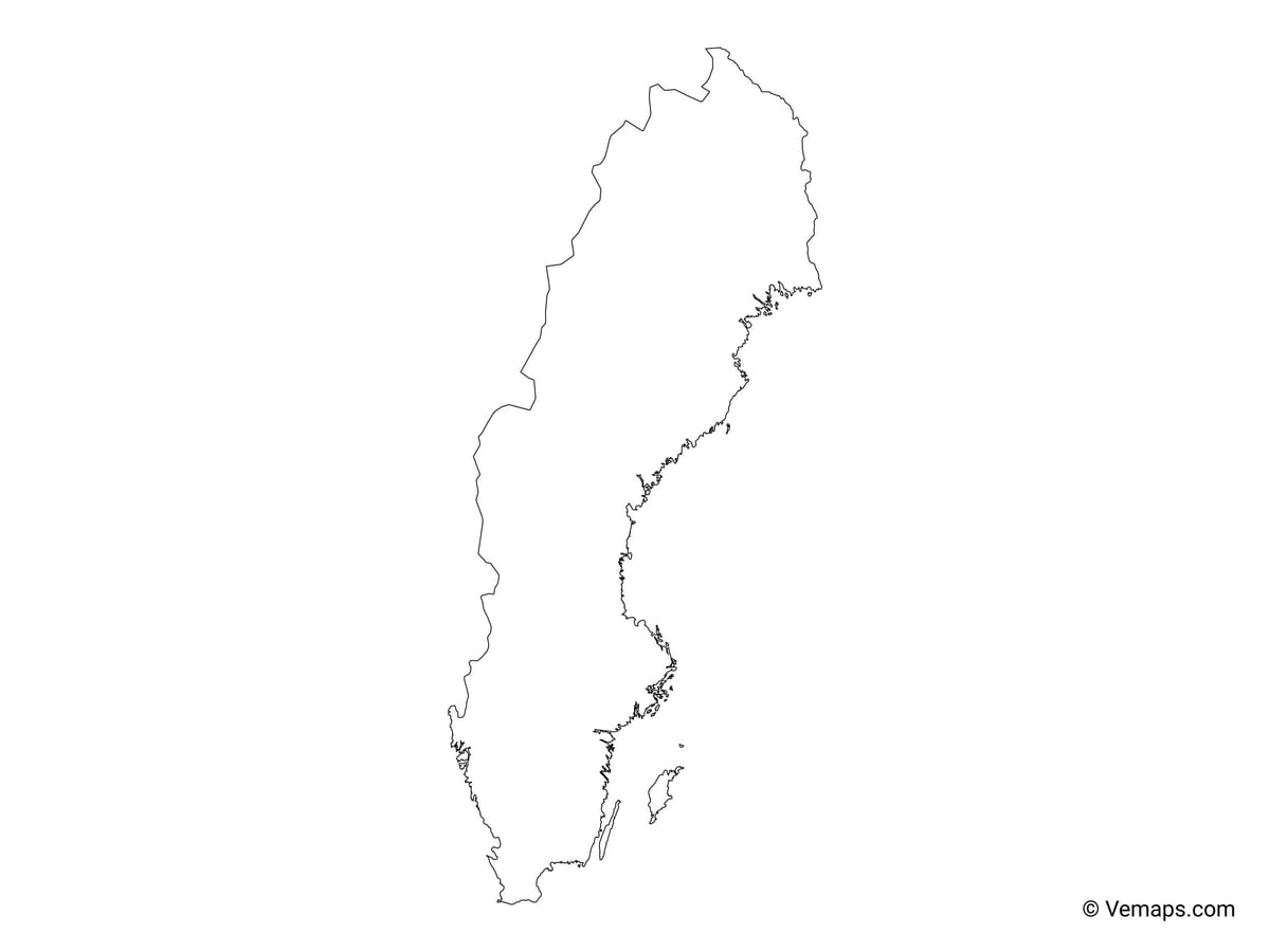 mappa di Svezia vettoriale