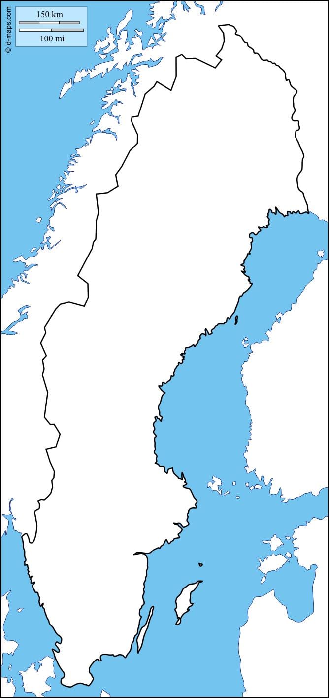mappa vuota di Svezia