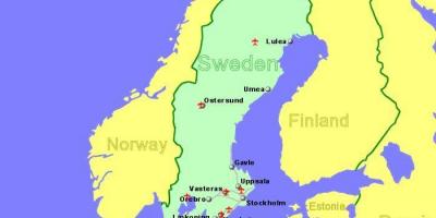 Mappa degli aeroporti Svezia