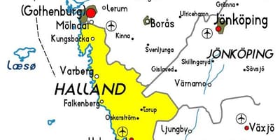 Mappa di Halland, Svezia