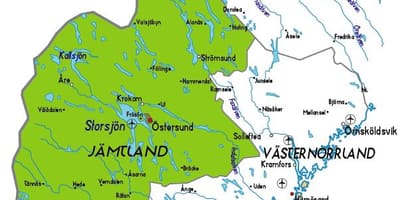 Mappa di Jamtland Svezia