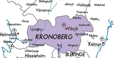 Mappa di Kronoberg Svezia