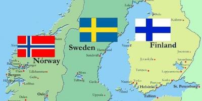 Svezia surround paesi mappa