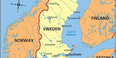 Svezia su una mappa