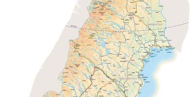 Mappa del nord-Svezia