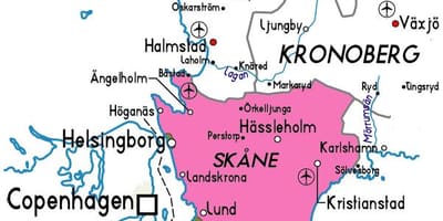 Mappa di Svezia, Skane