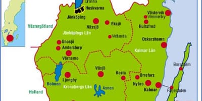 Mappa di Smaland Svezia