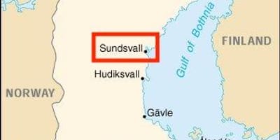 Mappa di Sundsvall, Svezia