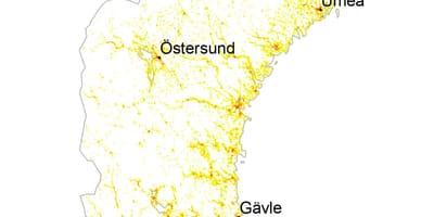 Densità della popolazione mappa di Svezia