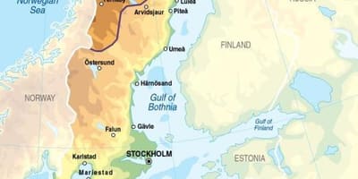 Mappa di Svezia elevazione