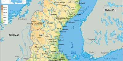 Mappa di Svezia fiume