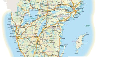Mappa di sud Svezia