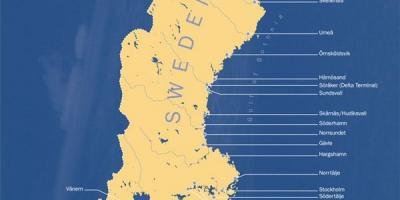 Mappa di Svezia porte