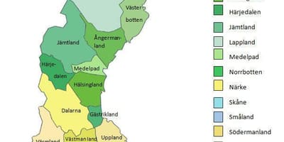 Mappa di Svezia province