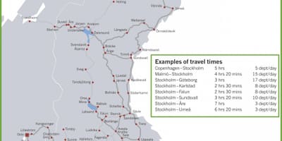 Mappa del treno Svezia
